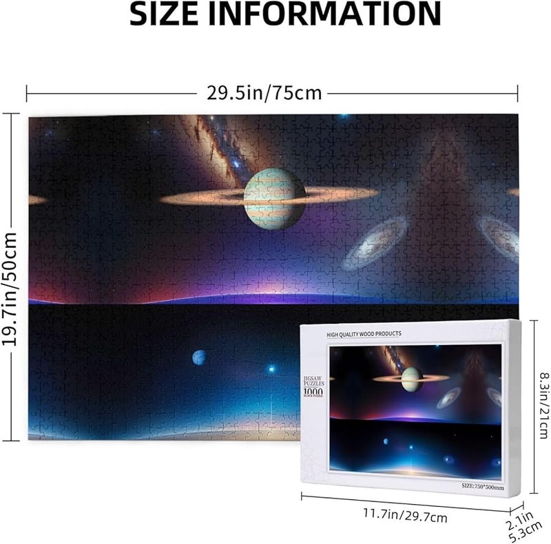 لغز فايا كوزميك زحل 1000 قطعة للكبار ديكور المنزل 29.5 × 19.7 بوصة - Image 3